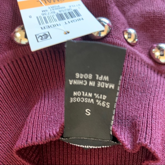 ✨ NWT I.N.C Burgundy Studded Mock Neck Dress - Picture 9 of 11